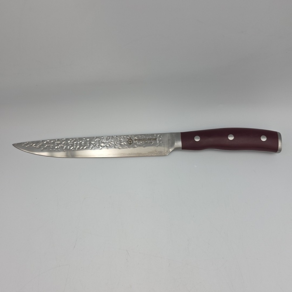 Forged in Fire 8 Inch Carving Knife Hammered Blade Kitchen Cutlery Chef Tool
